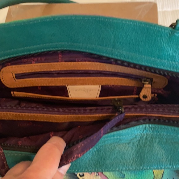 Anuschka HTF Koi Large Tote with matching zip around wallet - Picture 5 of 11